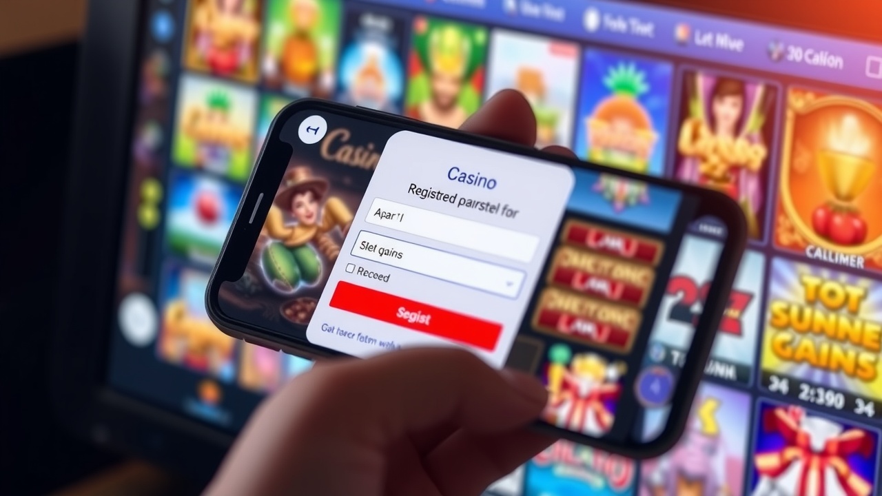 Telefon mobil cu formularul de înregistrare casino online Ultrabet deschis pe ecran