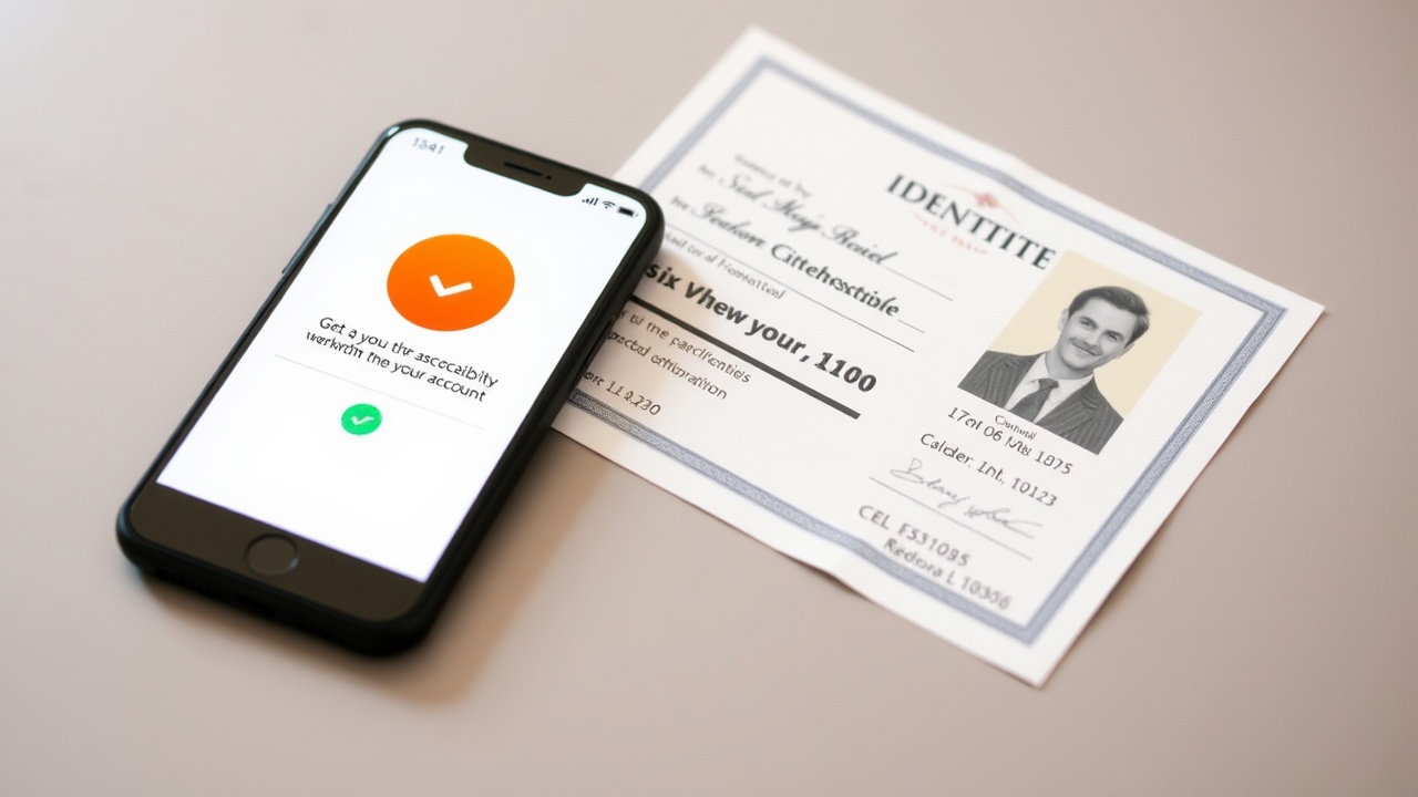 Document de identitate și telefon cu ecran de verificare cont KYC la Ultrabet